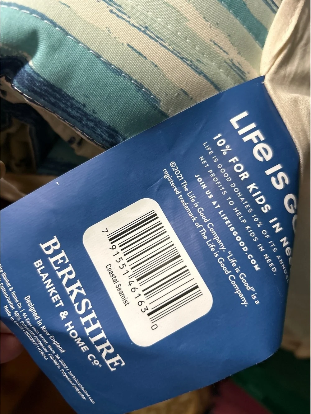 Life is Good King Quilt Set with 2 King Size Pillow Shams Coastal Sunfish Design